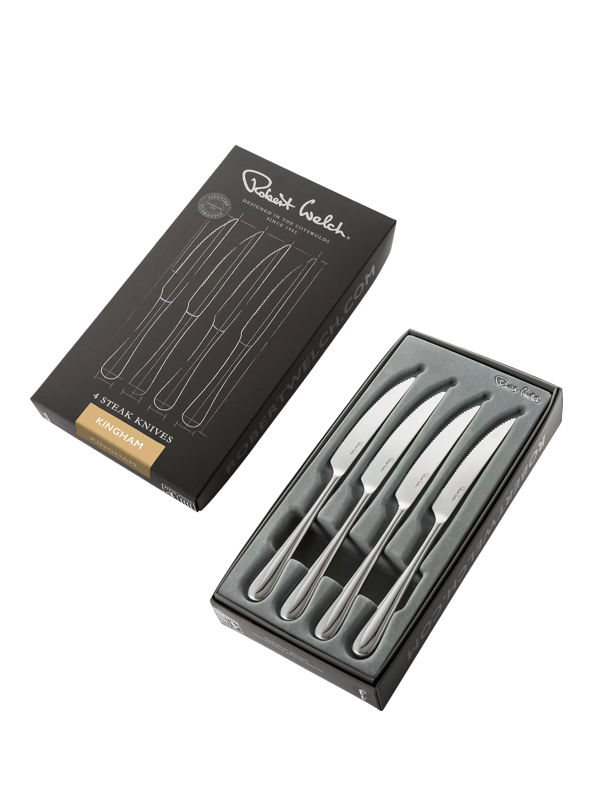 Robert Welch Kingham Bright steak knives set of 4 - British product
