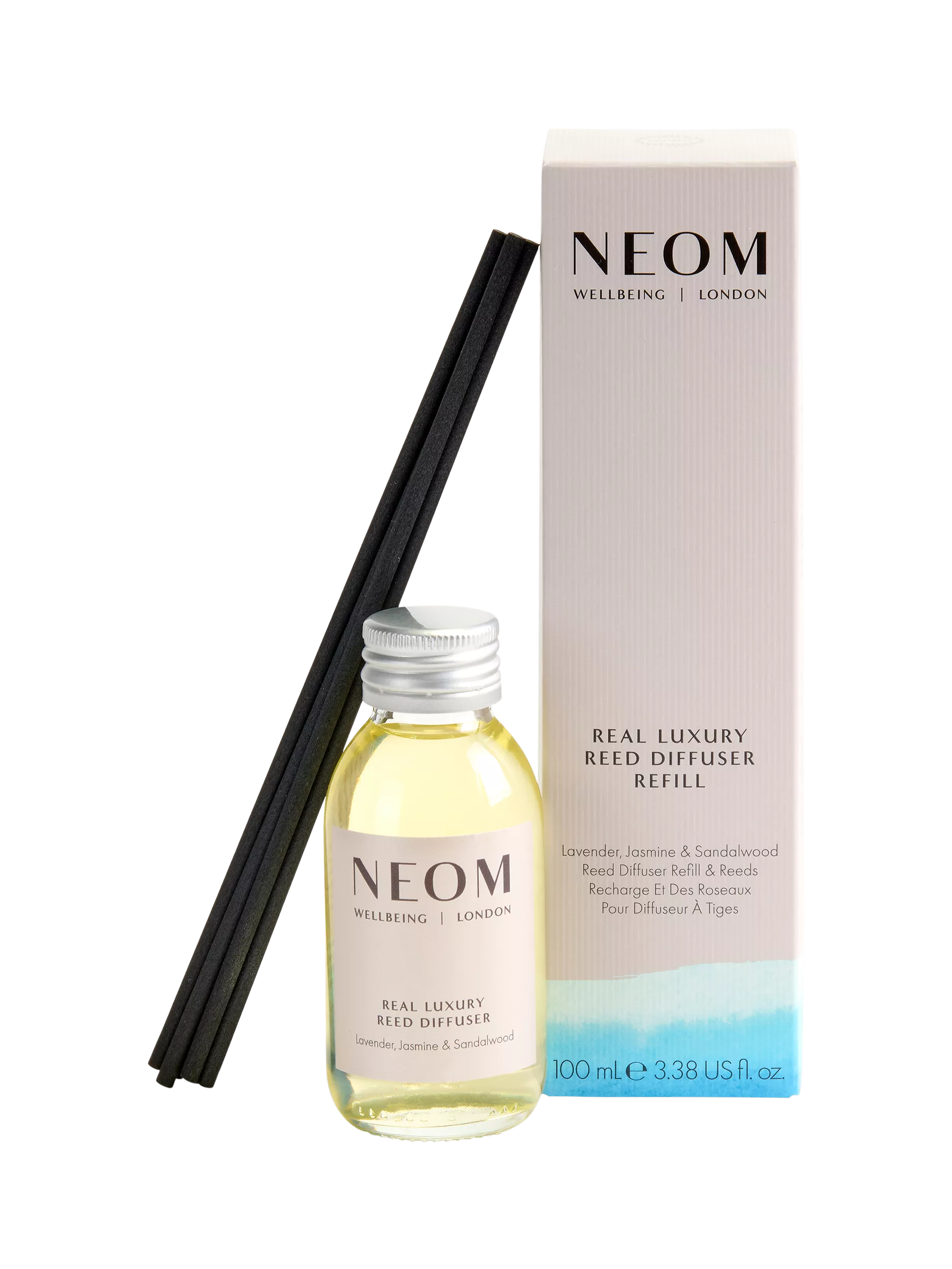 NEOM Wellbeing London Real Luxury reed diffuser refill 100ml, UK version