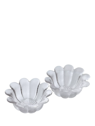 John Lewis Dartington Crystal Daisy Heirloom Glass Serving Dish Set of 2, 16cm, Clear- Buy online at McGrocer