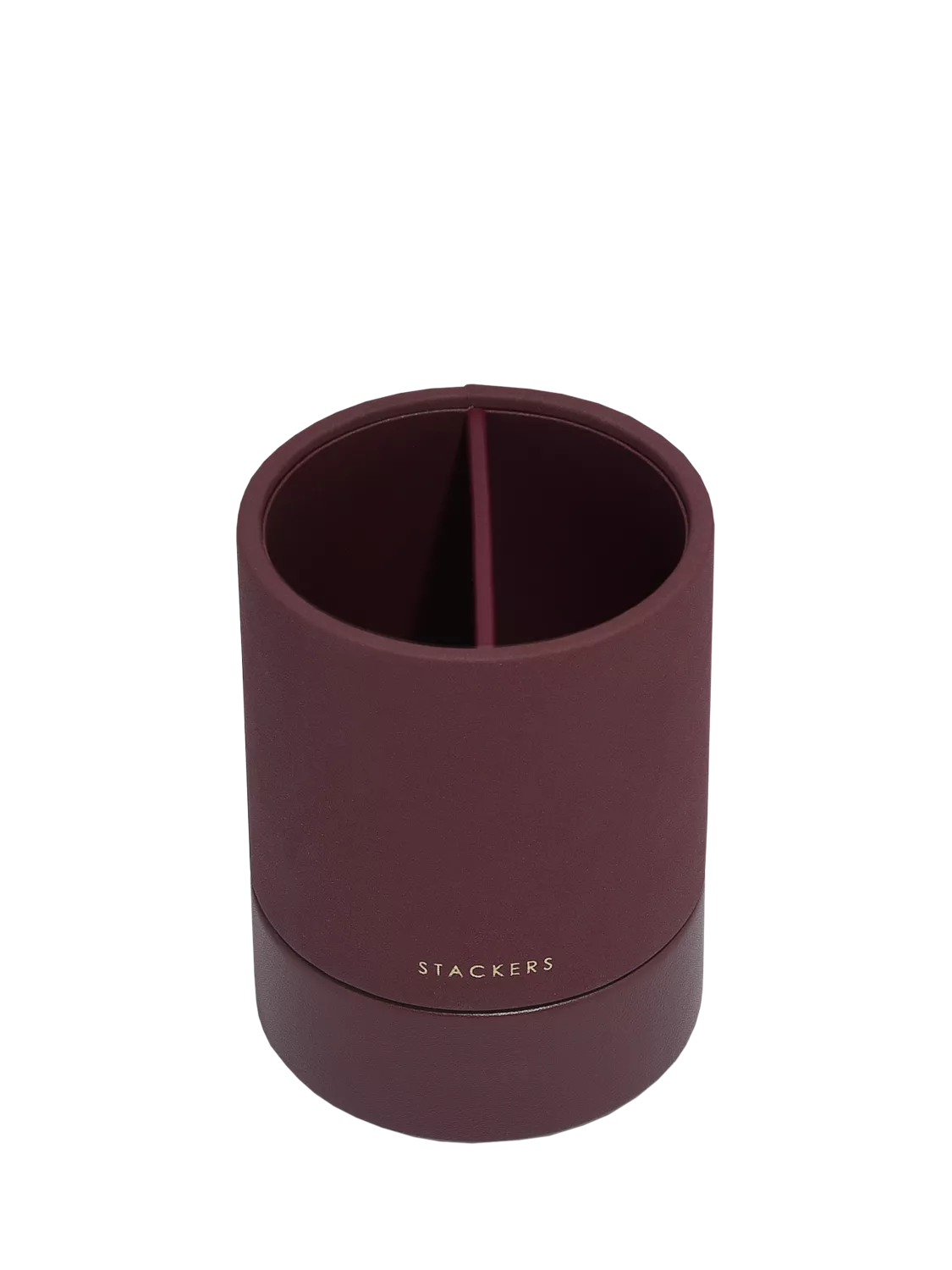 Stackers Garnet pen pot faux leather desk organiser, imported from the UK