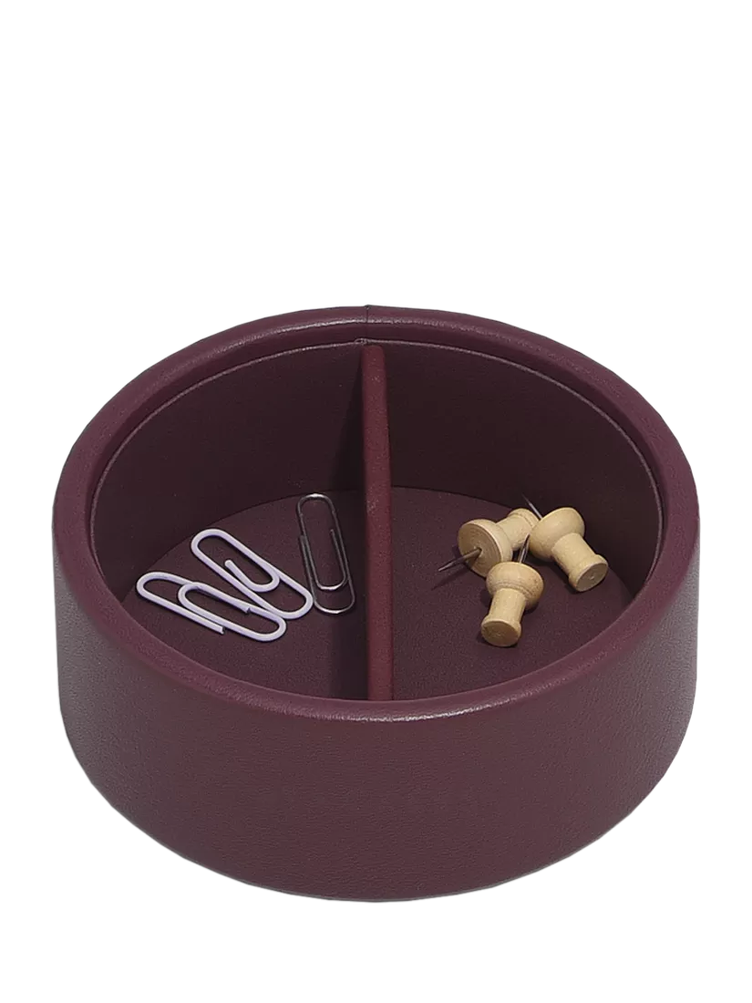 Stackers Garnet pen pot faux leather desk organiser, imported from the UK