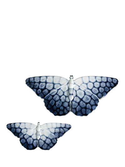 John Lewis Poole Pottery Butterfly Ornaments, Set of 2, Ocean- Buy online at McGrocer
