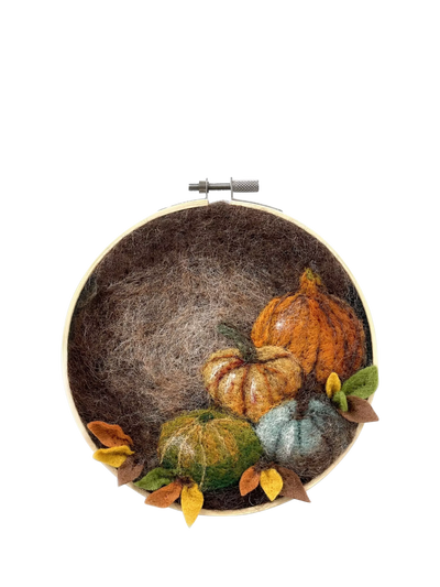 John Lewis The Crafty Kit Company Pumpkins in a Hoop Needle Felt Kit- Buy online at McGrocer
