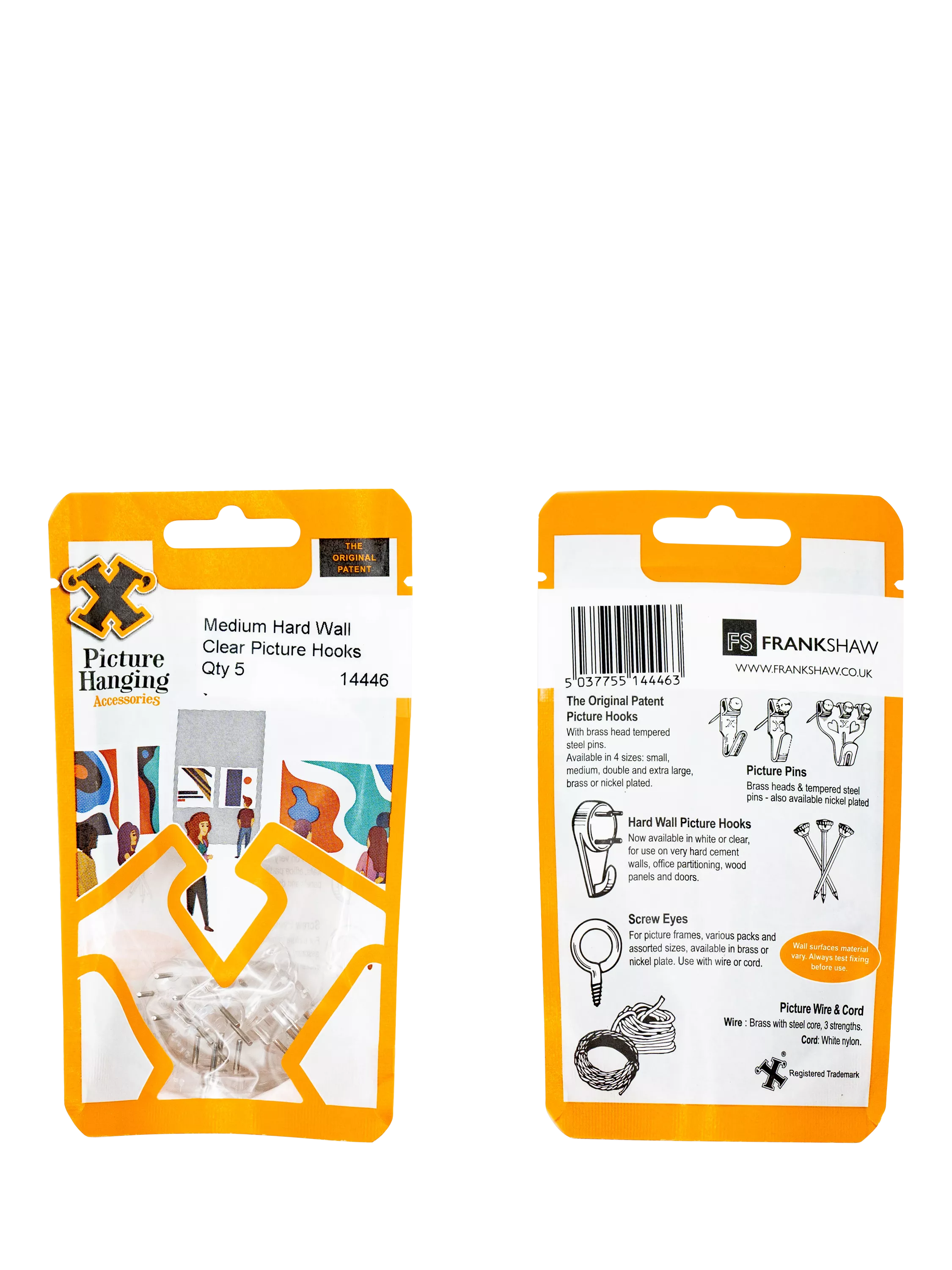 Frank Shaw medium hard wall hooks pack of 6, imported from the UK