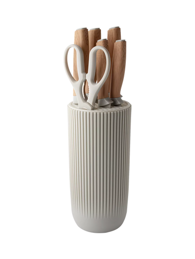 John Lewis Taylor's Eye Witness Madison Filled Kitchen Knife Block 6 Piece Light Grey- Buy online at McGrocer