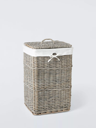 John Lewis John Lewis Square Willow Laundry Basket, Grey- Buy online at McGrocer