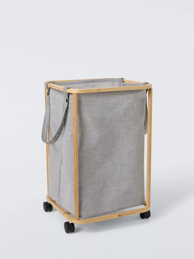 John Lewis John Lewis Rolling Laundry Hamper, Grey- Buy online at McGrocer