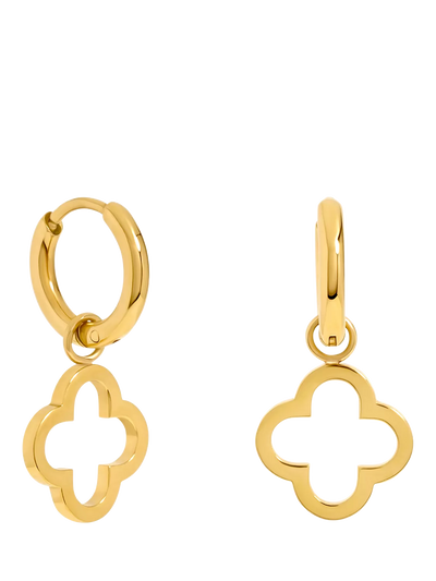 John Lewis Jon Richard Clover Huggie Hoops Gold Pierced Ear Earrings- Buy online at McGrocer