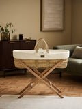 Little Green Sheep muslin Moses basket with mattress, imported from the UK