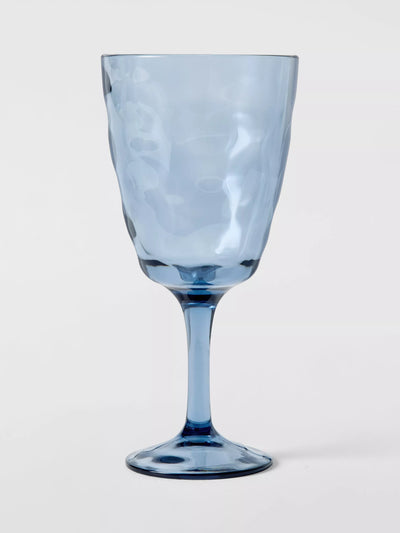 John Lewis John Lewis Wave Plastic Picnic Wine Glass 500ml Blue- Buy online at McGrocer