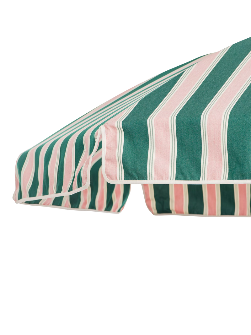 Business & Pleasure Co. striped garden parasol Bistro Green 2m, imported from the UK