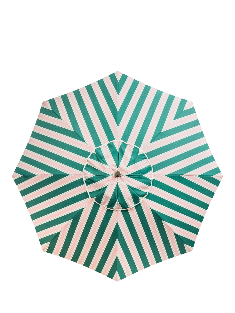 Business & Pleasure Co. striped garden parasol Bistro Green 2m, imported from the UK
