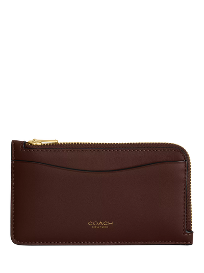 John Lewis Coach New York Leather Zipped Card Case- Buy online at McGrocer