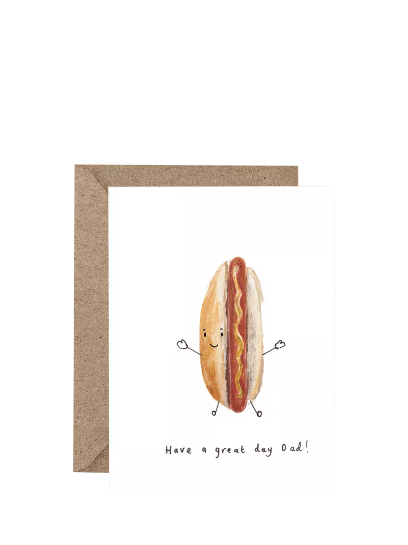 Western Sketch Happy Hot Dog Father's Day card, UK version