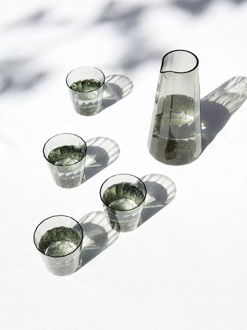 Conran Shop Fade glass carafe and 4 tumblers smoke, imported from the UK