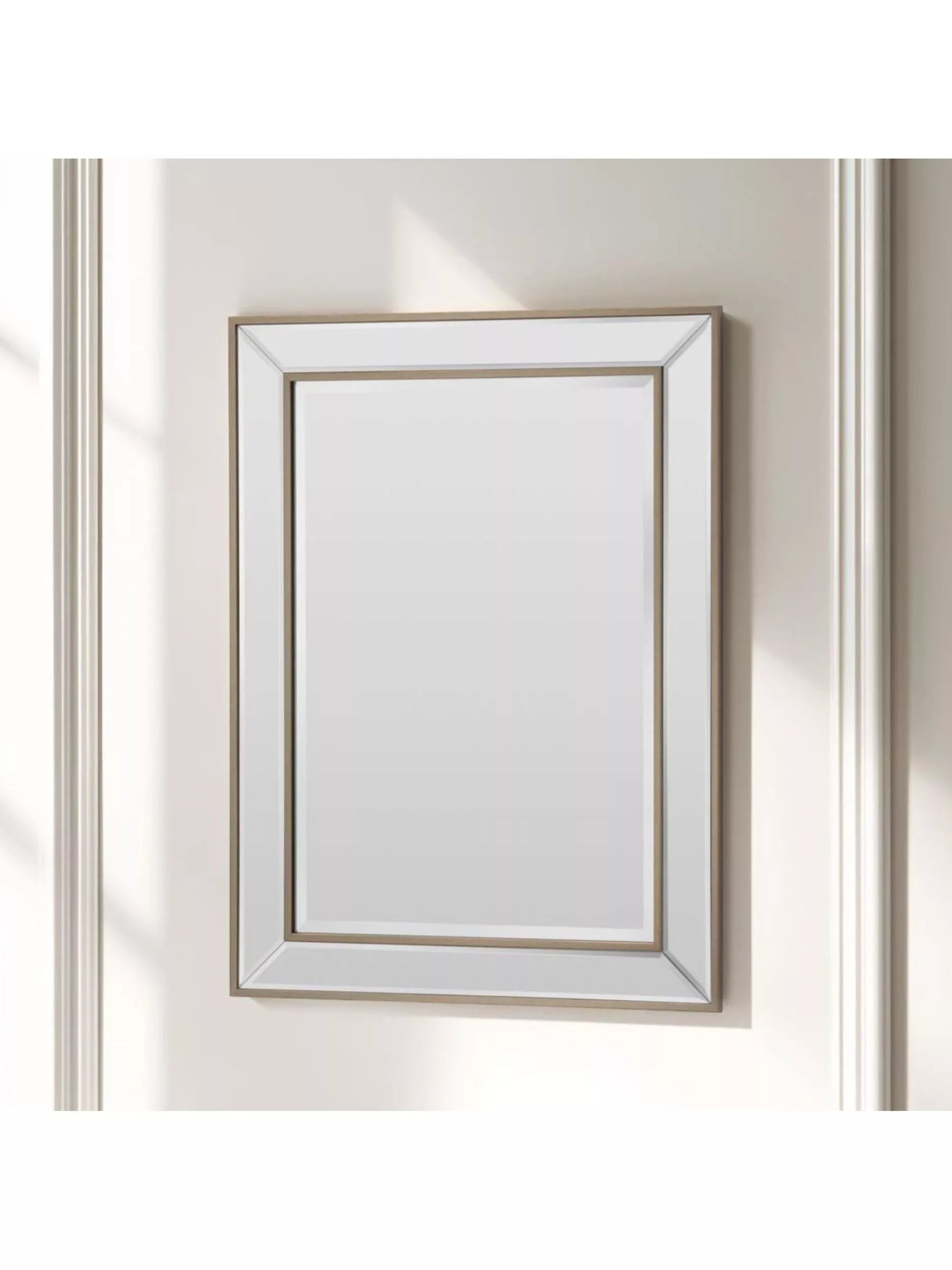 Yearn bevelled glass rectangular wall mirror 105x77cm, UK version