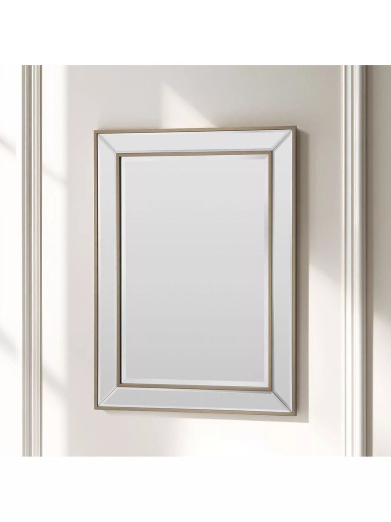 Yearn bevelled glass rectangular wall mirror 105x77cm, UK version