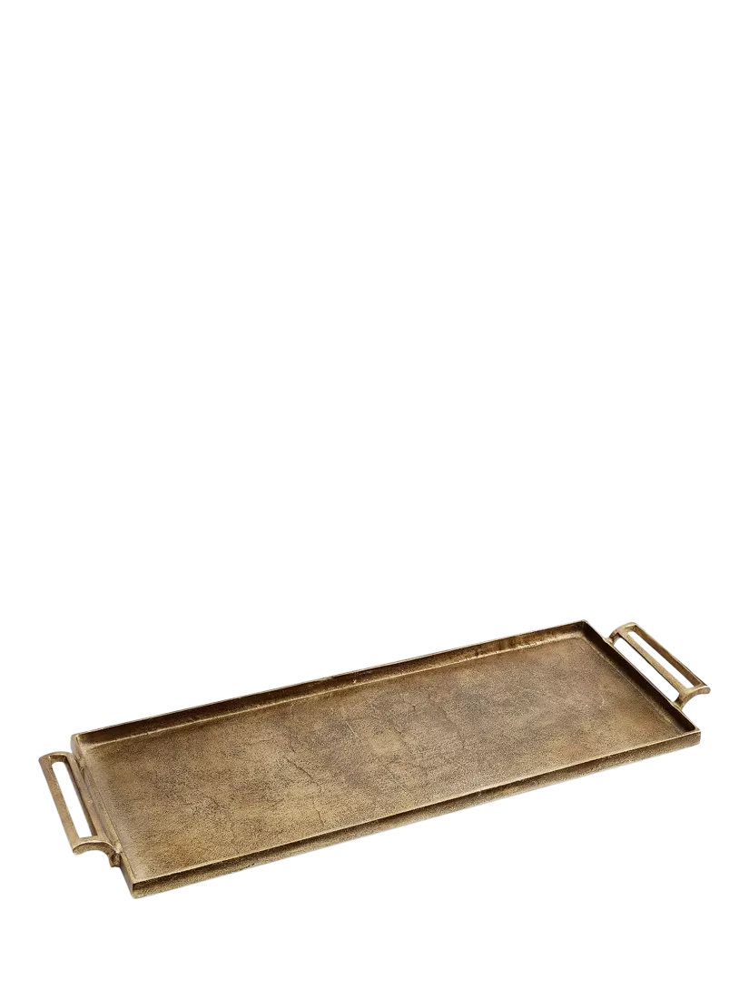 Pottery Barn rustic rectangular aluminium tray, imported from the UK