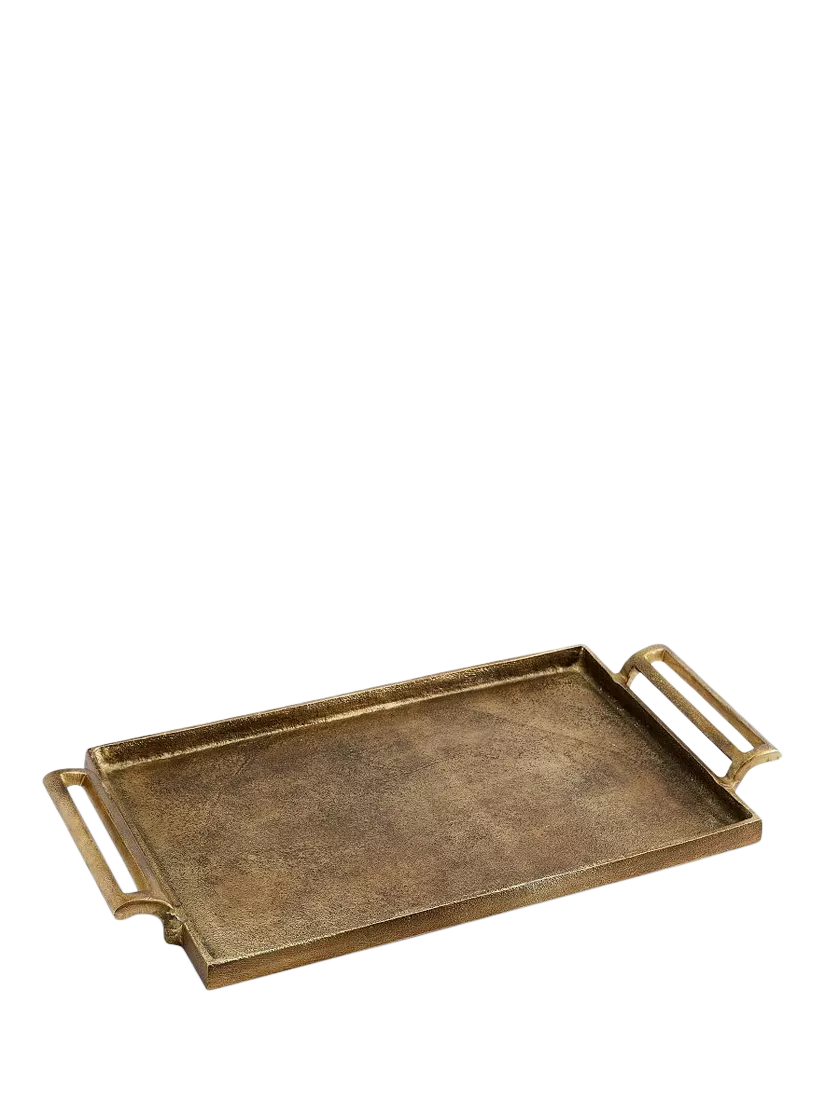 Pottery Barn Rustic Small Rectangular Tray, Gold