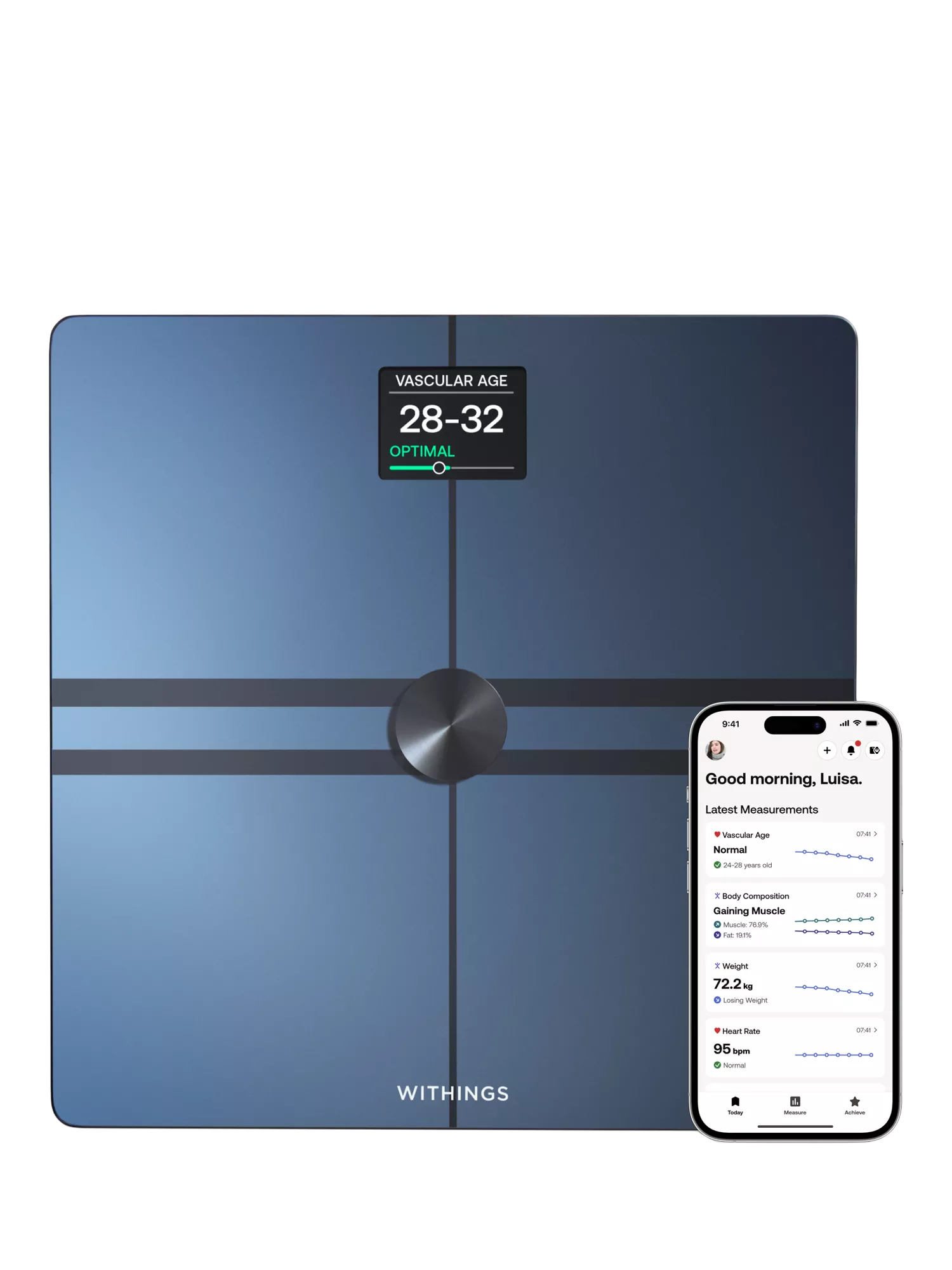 Withings Body Comp smart bathroom scale with body composition tracking, UK version