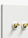 Dowsing & Reynolds double toggle switch soft white, imported from the UK