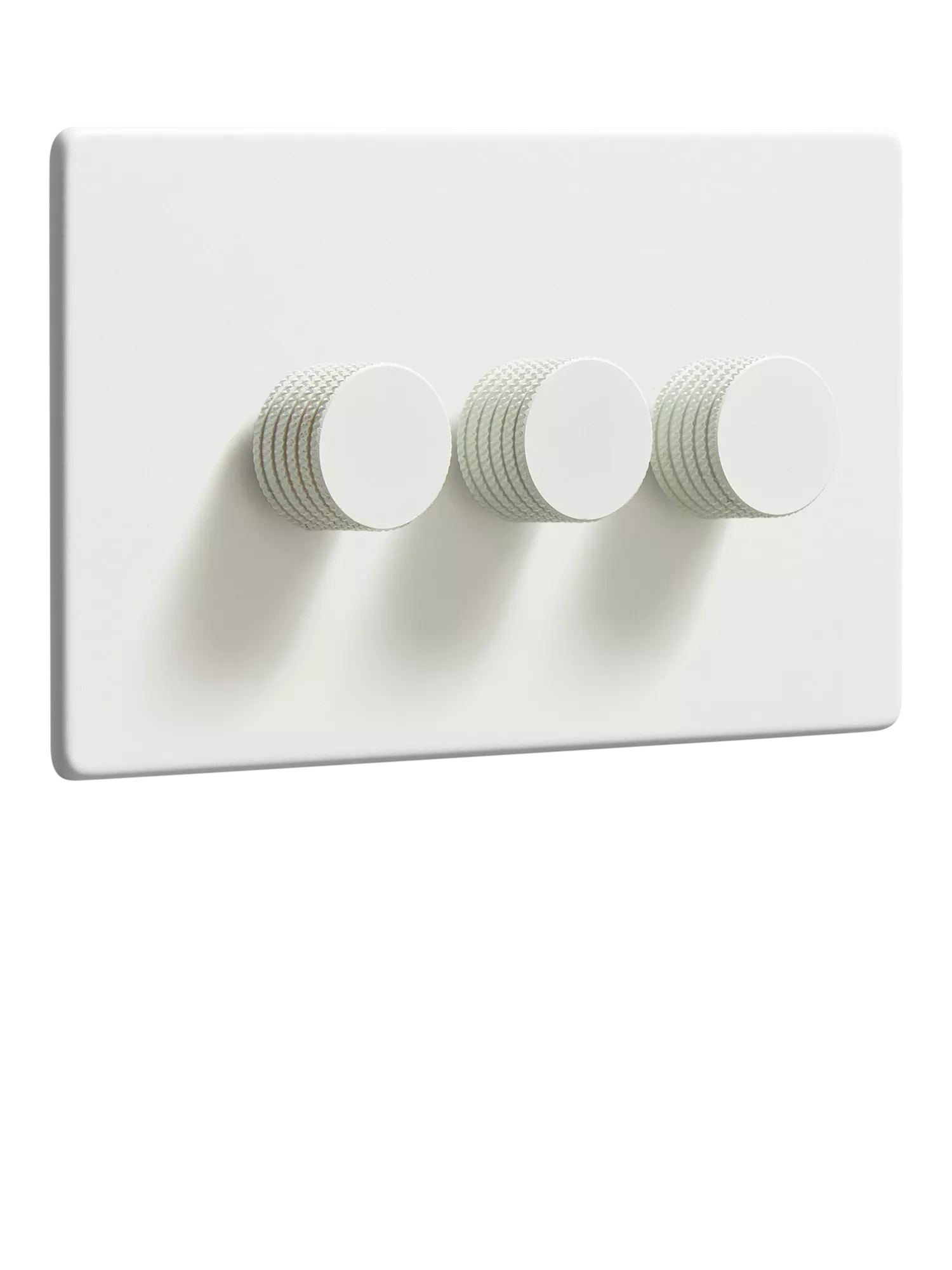 Dowsing & Reynolds Soft White Triple Dimmer Switch, White Knobs