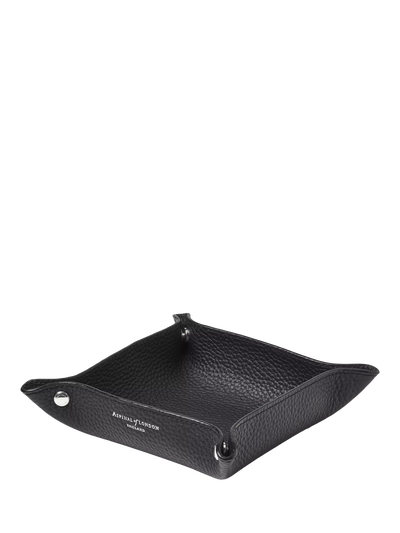 John Lewis Aspinal of London Medium Soft Leather Tidy Tray, Black- Buy online at McGrocer