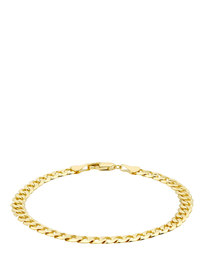 John Lewis IBB 9ct Yellow Gold Diamond Cut Curb Bracelet 20cm- Buy online at McGrocer