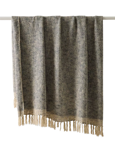 John Lewis West Elm Two Tone Chunky Linen Throw, Grey- Buy online at McGrocer