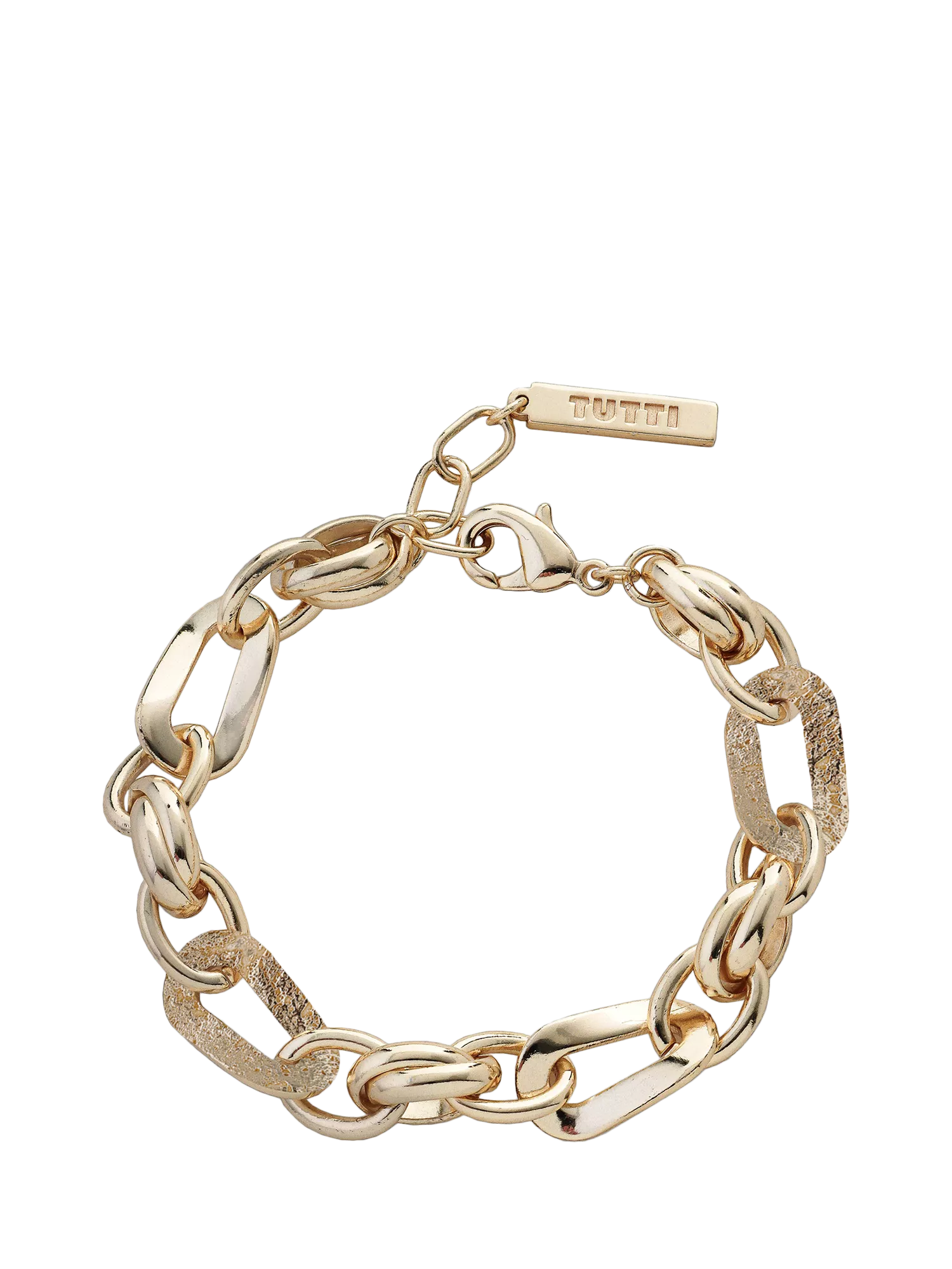 TUTTI flat waved chain bracelet in gold, UK version