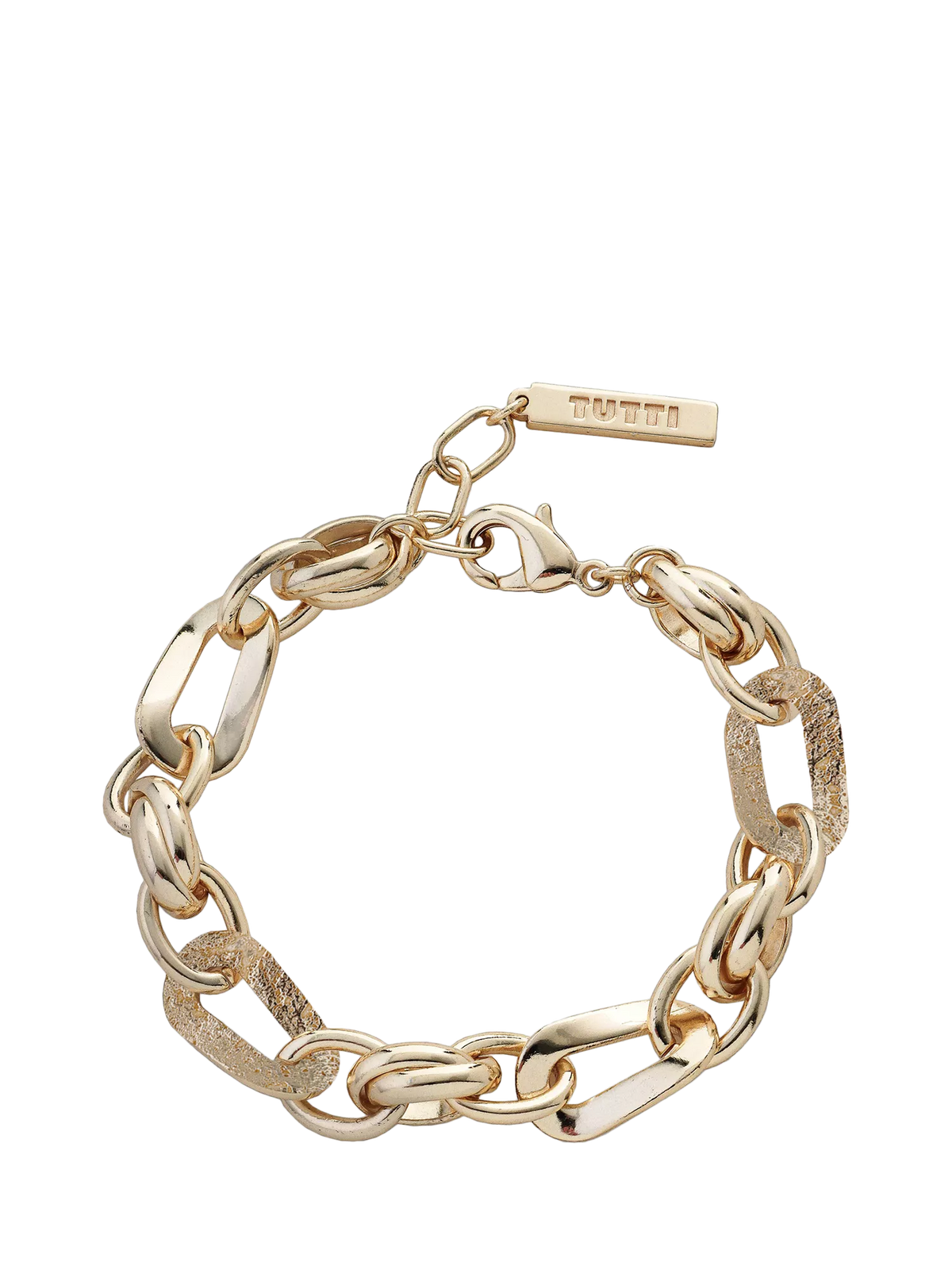 TUTTI flat waved chain bracelet in gold, UK version