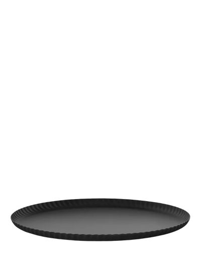 John Lewis Alessi Pleats Large Round Steel Tray Black 31cm- Buy online at McGrocer