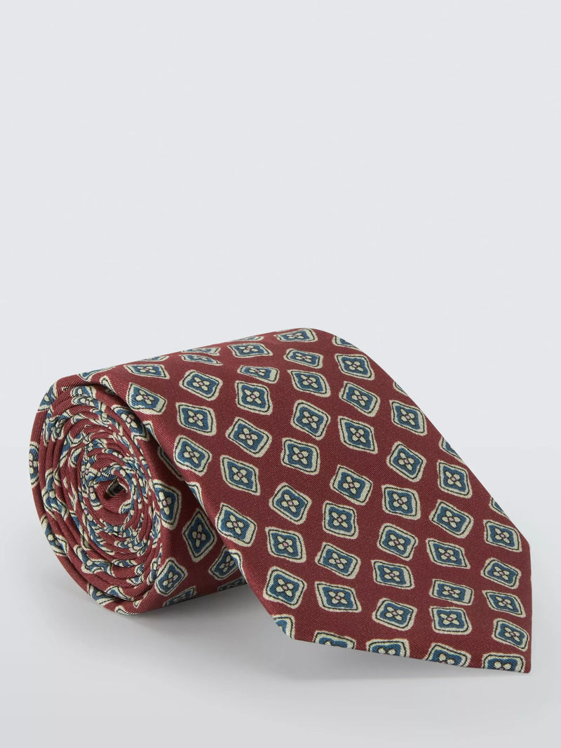 John Lewis bold floral pure silk tie 148cm - British product