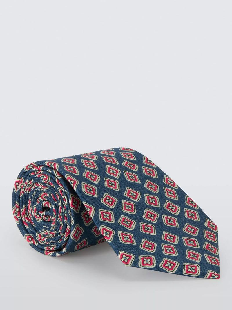 John Lewis Bold Floral Pattern Silk Tie 148cm