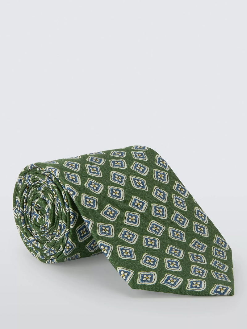 John Lewis Bold Floral Pattern Silk Tie 148cm