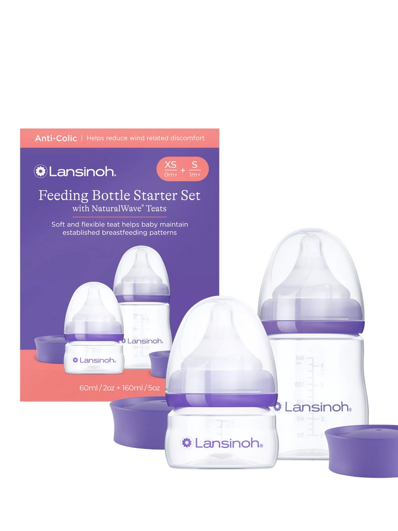 Lansinoh NaturalWave feeding bottle starter set, imported from the UK