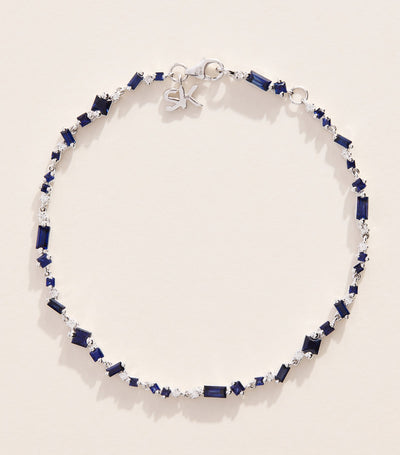 Harrods Suzanne Kalan La Fantaisie Diamond and Blue Sapphire Bracelet in 18kt White Gold- Buy online at McGrocer