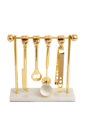 Jonathan Adler Barbell Barware Set brass marble, imported from the UK