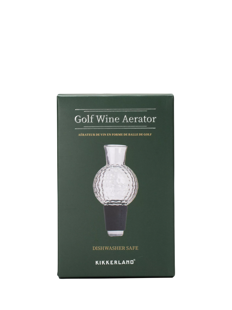 Kikkerland golf wine aerator glass ball with stopper - British product