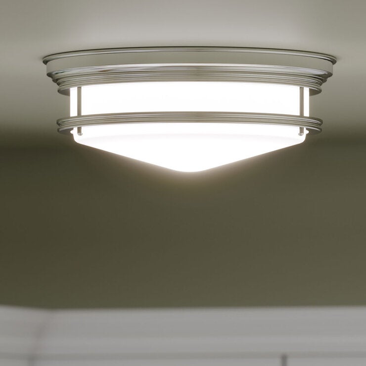 Hinkley Hadley chrome flush ceiling light, imported from the UK