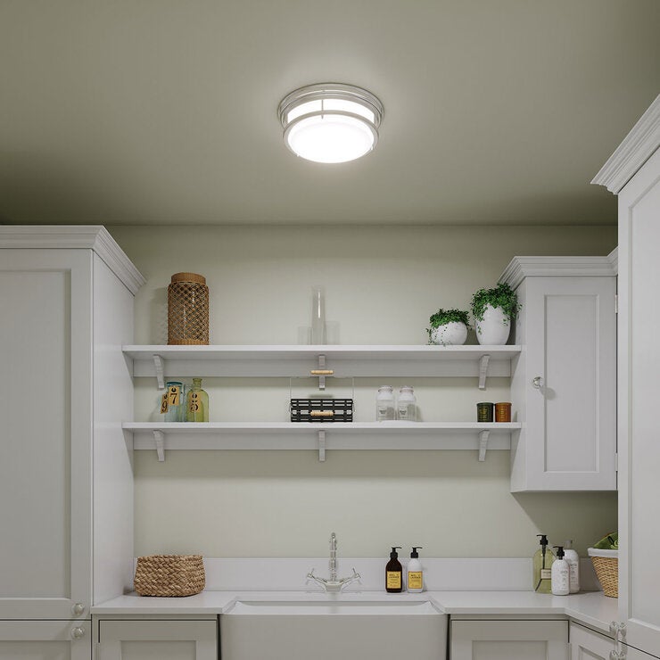 Hinkley Hadley chrome flush ceiling light, imported from the UK
