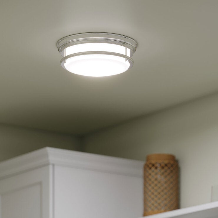 Hinkley Hadley chrome flush ceiling light, imported from the UK