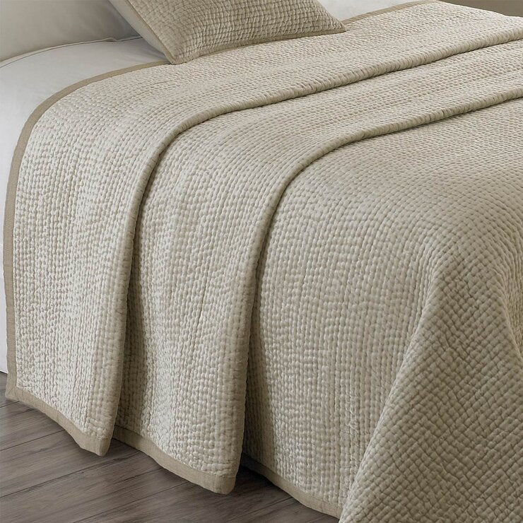 Paoletti quilted bedspread cream colour, imported from the UK