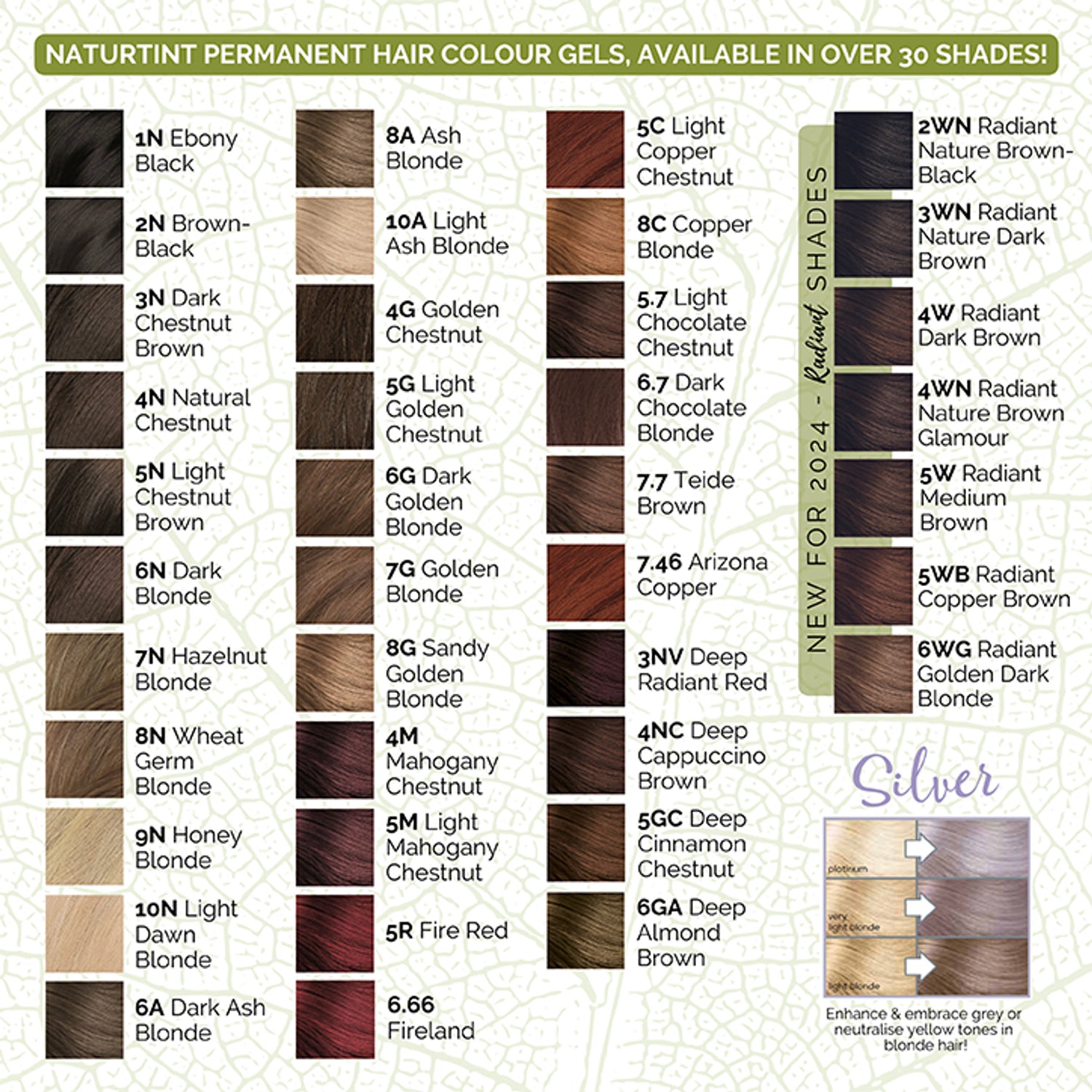 Naturtint hair colour 4WN Radiant Brown, imported from the UK