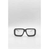 SVNX oversized square frame sunglasses in grey pink mirror (British brand)