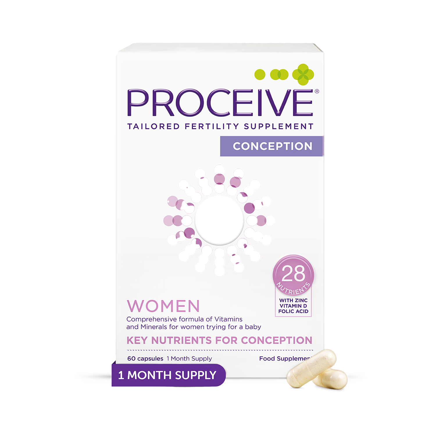 Proceive Women Advanced Fertility Supplement 60 Capsules, imported from the UK