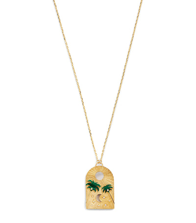 Harrods L'ATELIER NAWBAR Biladi Palm Necklace Yellow Gold Diamond Malachite Luxury Jewelry- Buy online at McGrocer