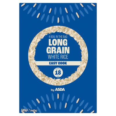 ASDA ASDA Long Grain White Rice Boil-in-Bag 4 x 125g- Buy online at McGrocer