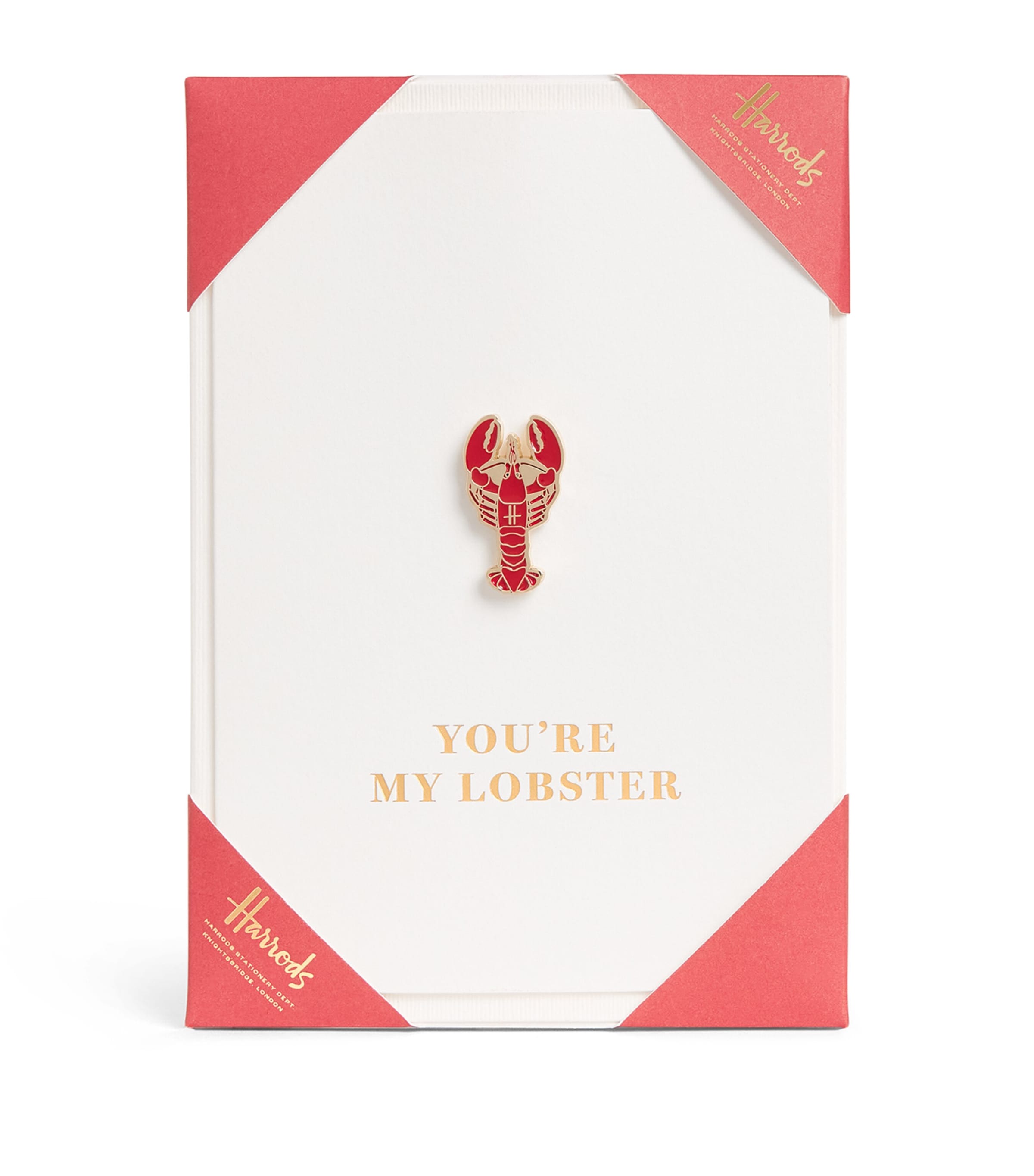 Harrods lobster pin badge card - British product