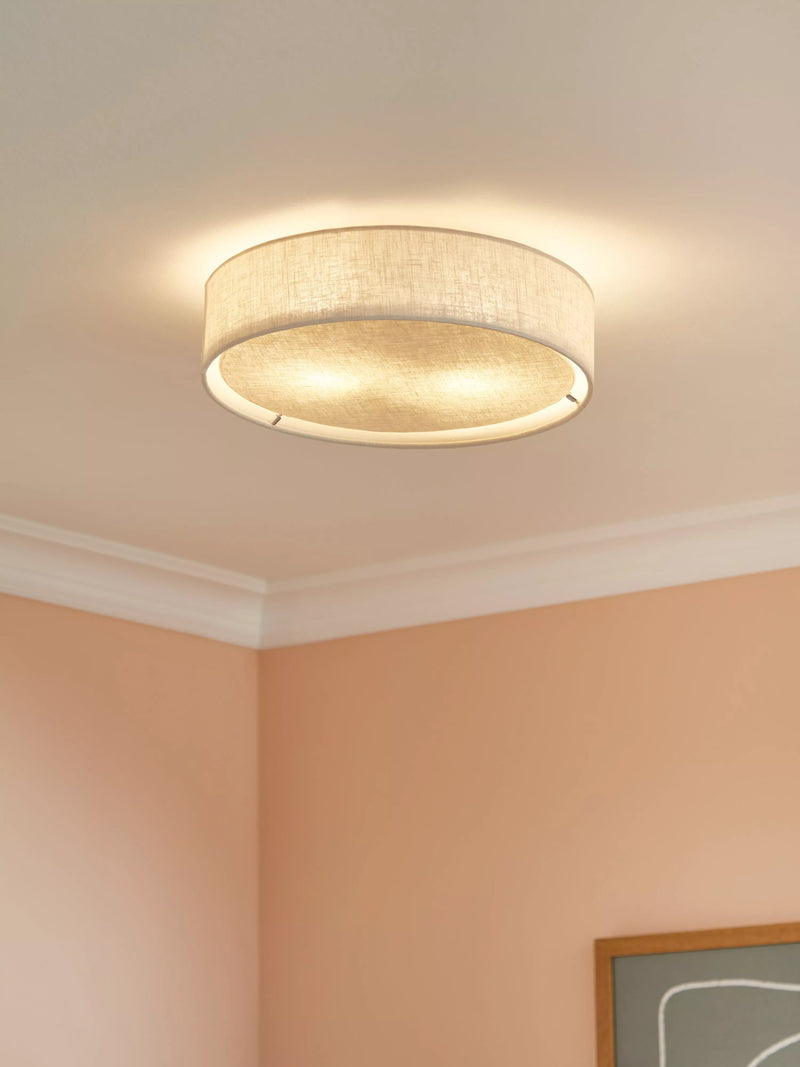 John Lewis Samantha linen ceiling light natural - British product